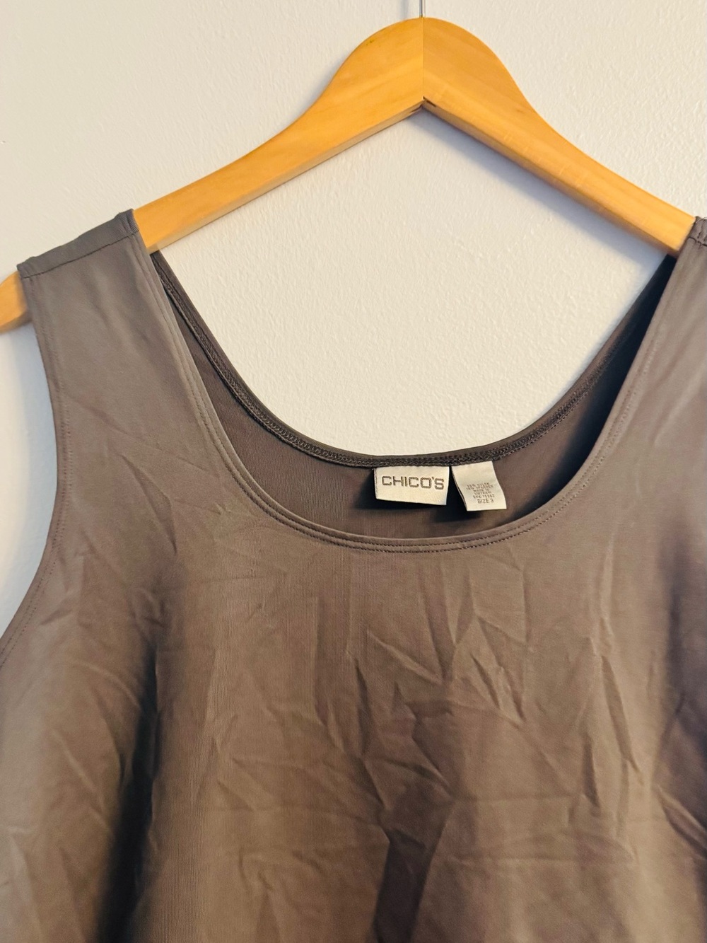 Chico’s Basic Layering Tank Top Brown Mocha Nylon Spandex Size 3 (XL/16) - Picture 2 of 5